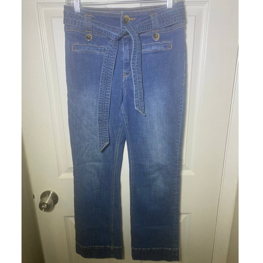Pilcro and the Letterpress Jeans wider leg Belted Anthropologie size 27